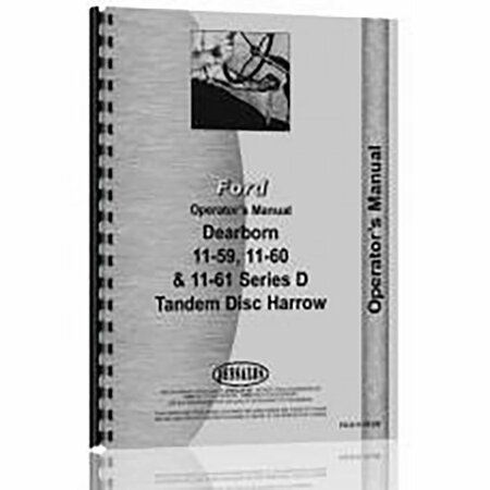 AFTERMARKET Dearborn Tandem Disc Harrow Tractor Operator Manual (FO-O-11-59 DB) RAP71123